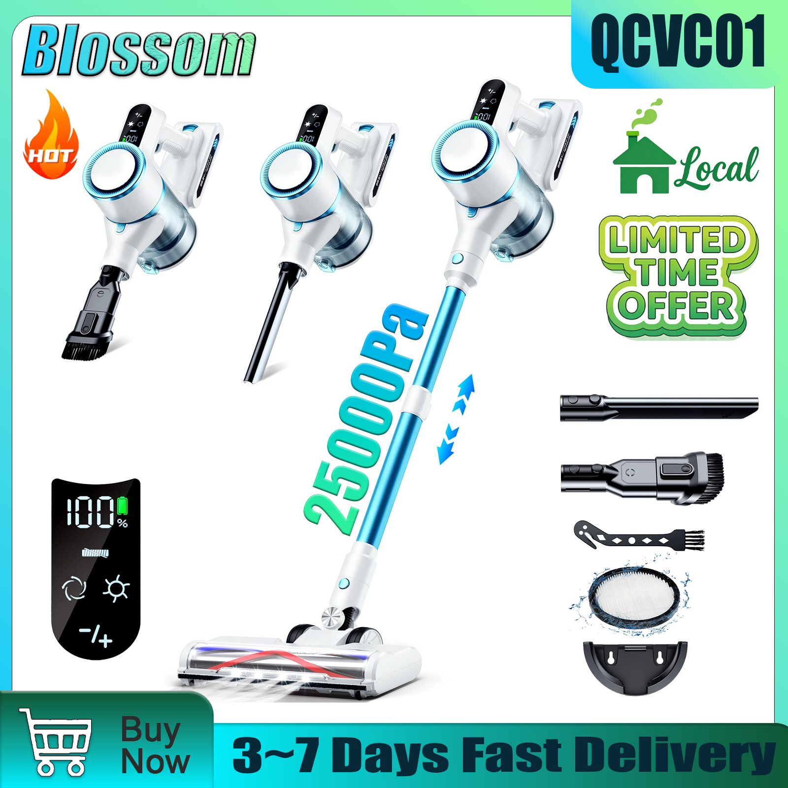 Interior Design Type - Blossom QCVC01 Wireless Vacuum Cleaner 4-in-1