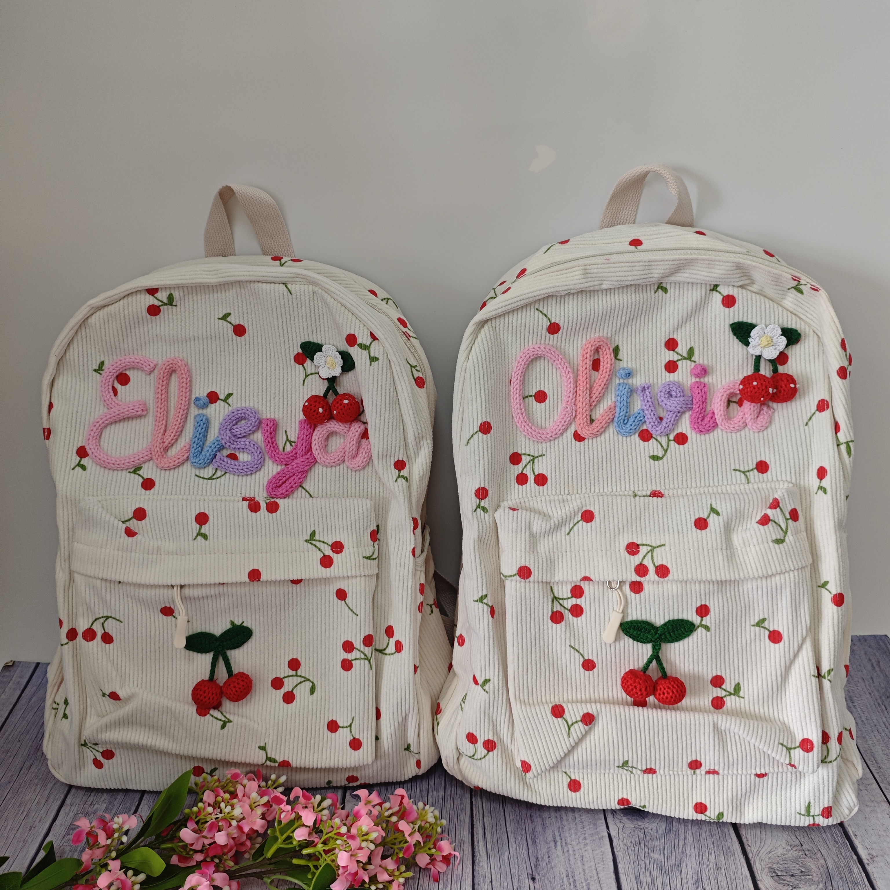 Interior Design Name - Personalized Cherry Backpacks For Girls Boys