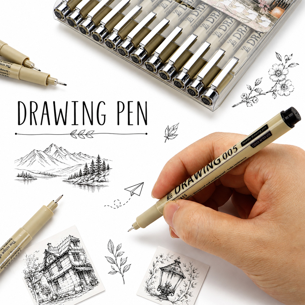Interior Design Sketch - 12 Size Fine Line Drawing Pens