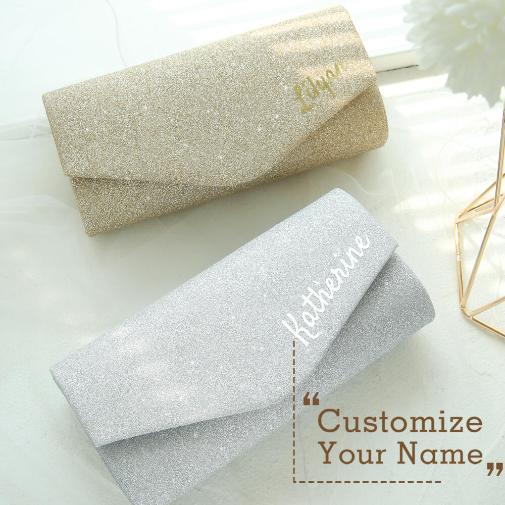 Interior Design Name - Personalized Name Glitter Evening Clutch Custom