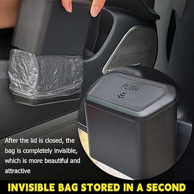 Interior Design Type - 1pcs compact covered trash can side