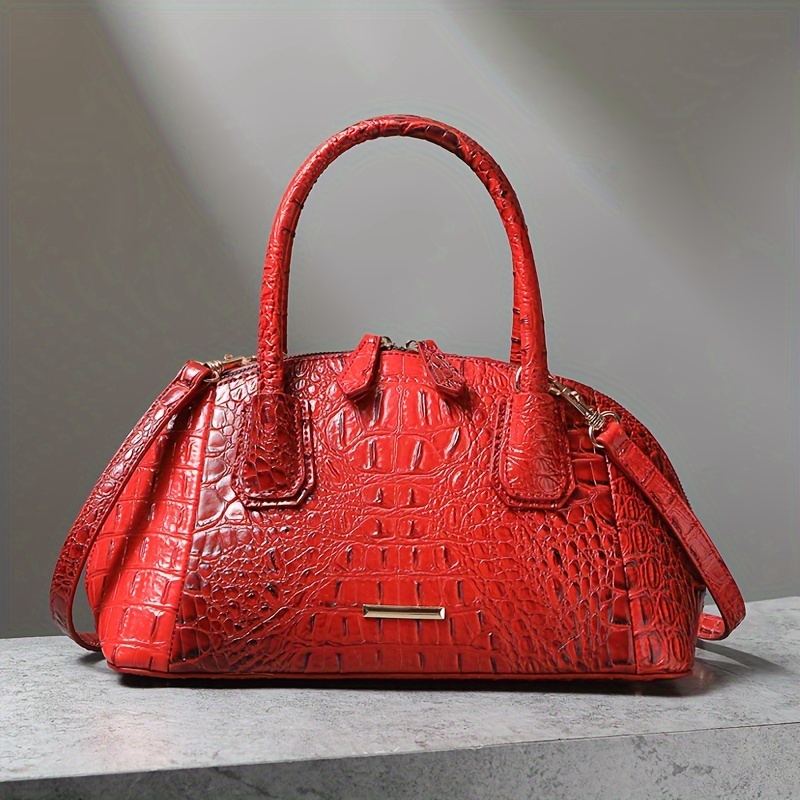 Interior Design Elegant - Luxurious Crocodile Print Top Handle Satchel