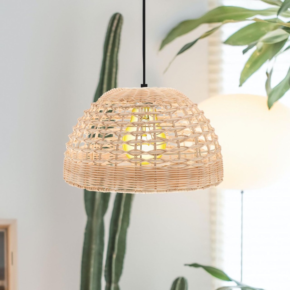 Rattan Pendant Lamp Woven Cage – Wicker Pendant Shade Bewertung und Preis