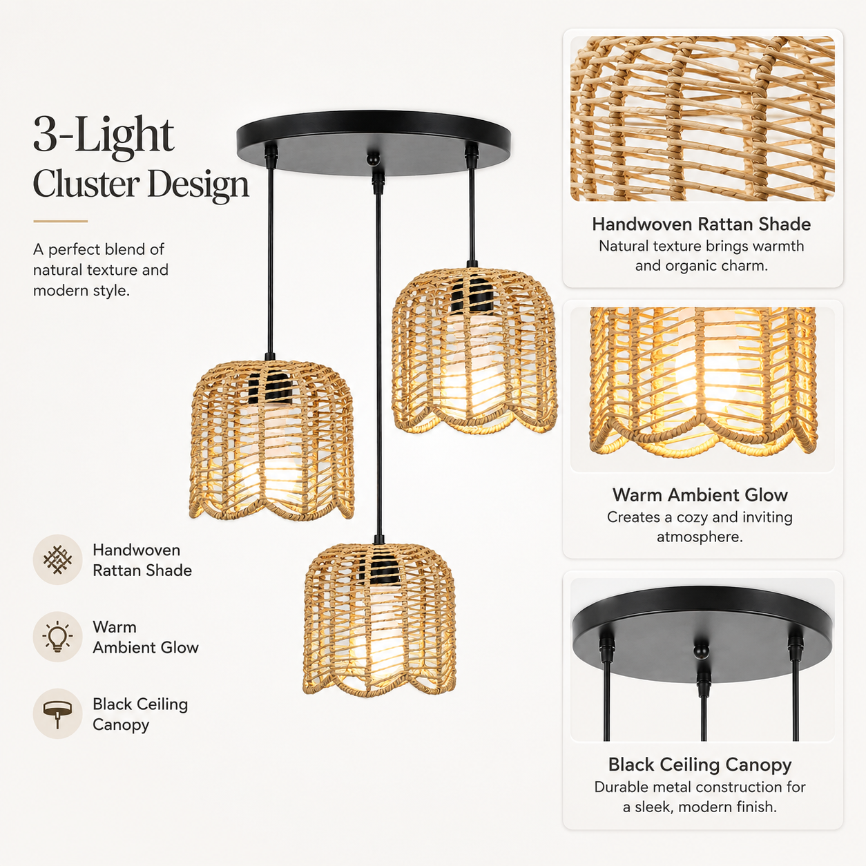 JOYINLED Farmhouse Hand Woven  – Wicker Pendant Shade Bewertung und Preis
