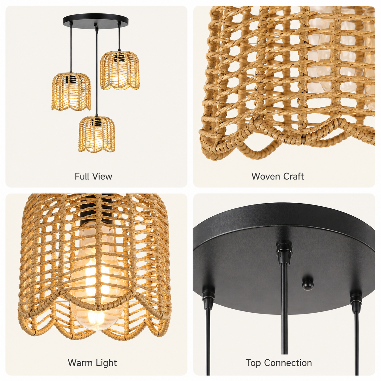 JOYINLED Farmhouse Hand Woven  – Wicker Pendant Shade Bewertung und Preis